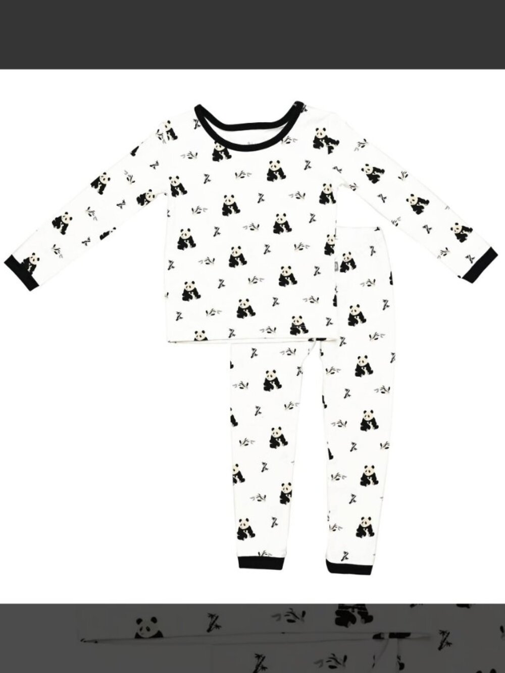 NWT/NIB Kyte Baby Long Sleeve Pajama set in Panda Black and White Zen - Size 3T
